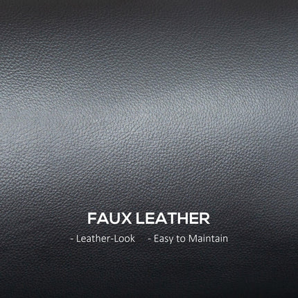 Small Faux Leather 2 Seater Sofa Settee - Black