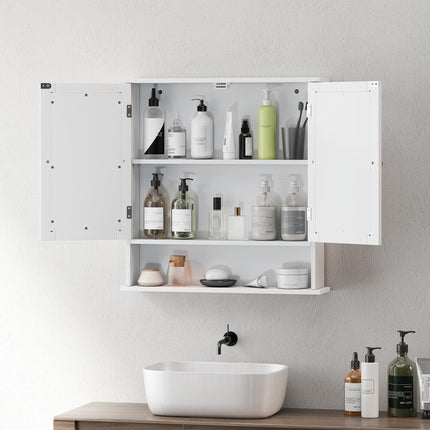 kleankin Bathroom Wall Storage Cabinet - White