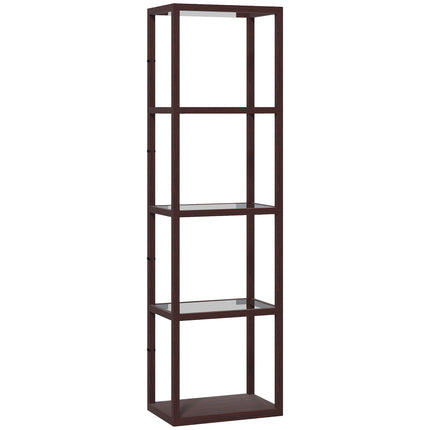 Four-Shelf Floor Lamp - Dark Brown
