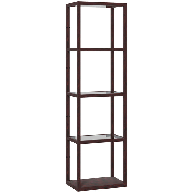 Four-Shelf Floor Lamp - Dark Brown