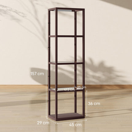 Four-Shelf Floor Lamp - Dark Brown