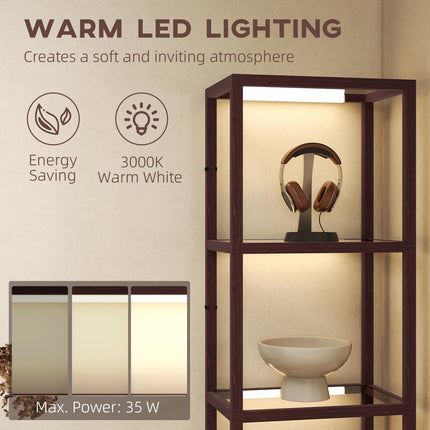 Four-Shelf Floor Lamp - Dark Brown