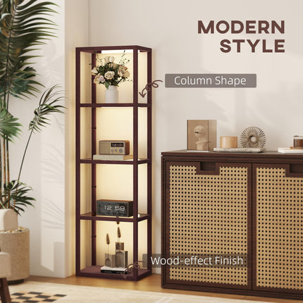Four-Shelf Floor Lamp - Dark Brown