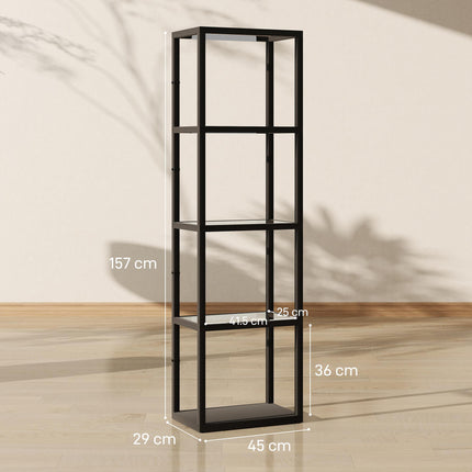 Four-Shelf Floor Lamp - Black