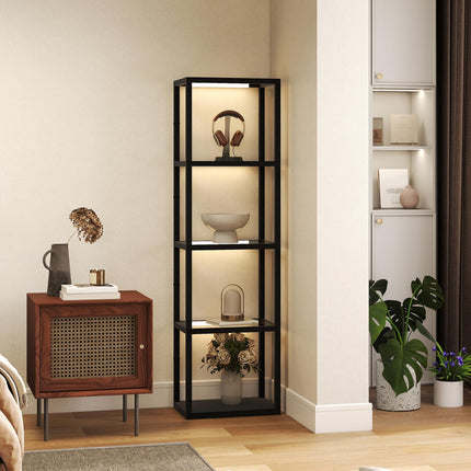 Four-Shelf Floor Lamp - Black