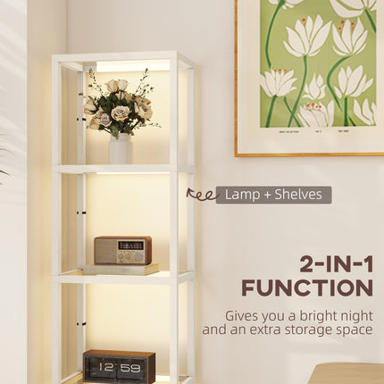 Four-Shelf Floor Lamp - Bleached Oak