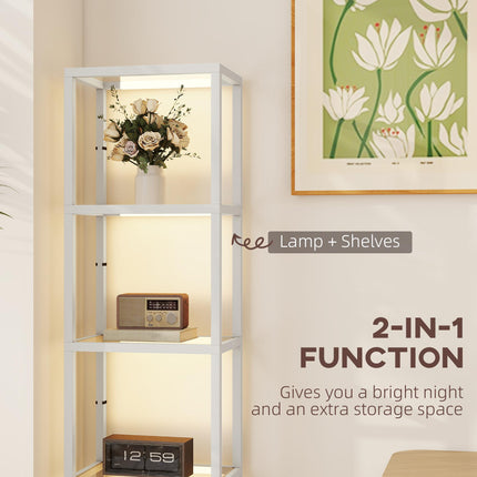 Four-Shelf Floor Lamp - Grey