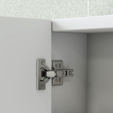 Three-Mirror Bathroom Storage Cabinet - White