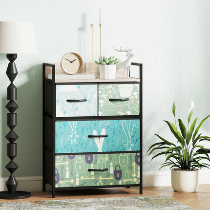 4-Drawer Chest of Drawers - Blue