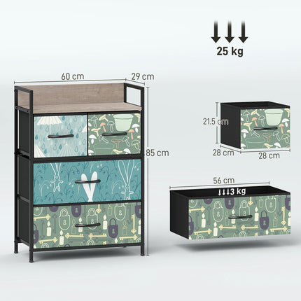 4-Drawer Chest of Drawers - Blue