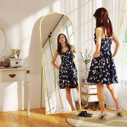 165cm Aluminium Frame Standing Mirror - Gold