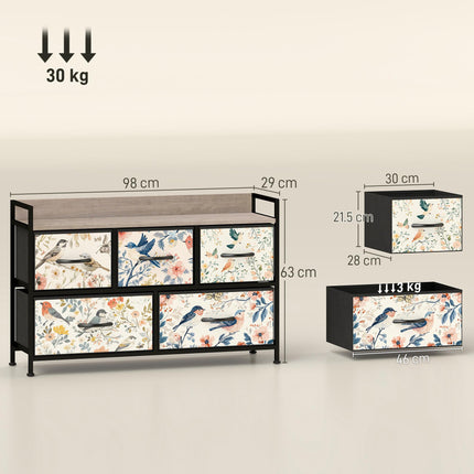 5-Drawer Chest of Drawers - White