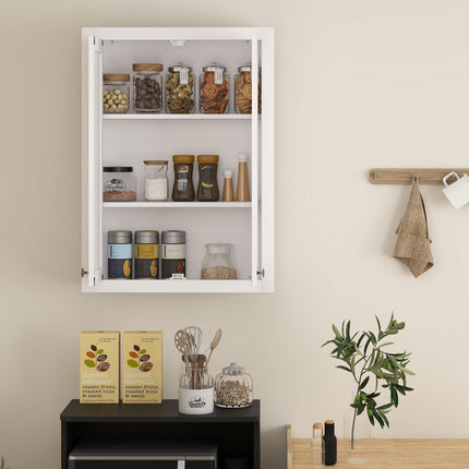 Bathroom Wall Cabinet with Adjustable Shelves - White
