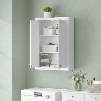 Bathroom Wall Cabinet with Adjustable Shelves - White