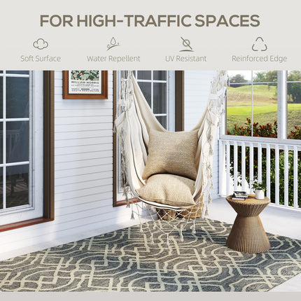 UV Resistant Indoor & Outdoor Area Rug, Easy-Cleaning Machine Washable Rug with