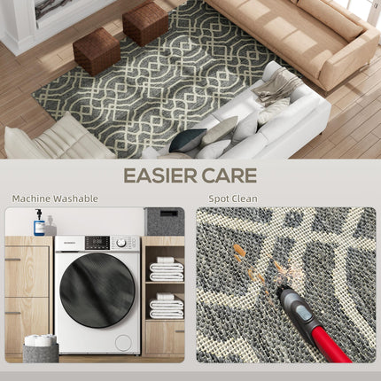 UV Resistant Indoor & Outdoor Area Rug, Easy-Cleaning Machine Washable Rug with