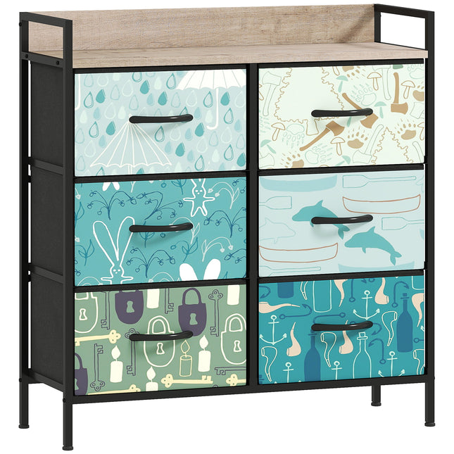 6-Drawer Chest of Drawers - Blue