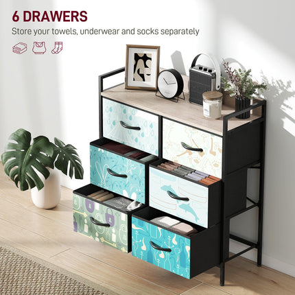 6-Drawer Chest of Drawers - Blue