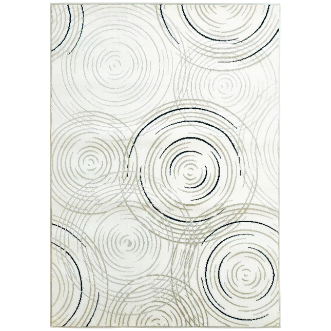 Modern Area Rug, Swirl Pattern Machine Washable Rug, Allergy-Friendly Floor Carp
