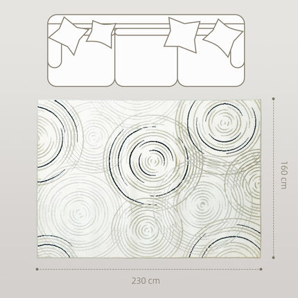 Modern Area Rug, Swirl Pattern Machine Washable Rug, Allergy-Friendly Floor Carp
