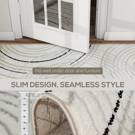 Modern Area Rug, Swirl Pattern Machine Washable Rug, Allergy-Friendly Floor Carp