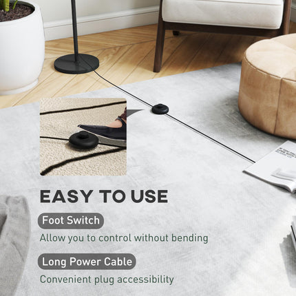 Floor Lamp for Living Room, 3D Printed Modern Standing Lamp with Flowing Curved Shade & Foot Switch, Minimalist Tall Pole Lampshade for Bedroom, Office, E27 Holder without Bulb (25W Max), White