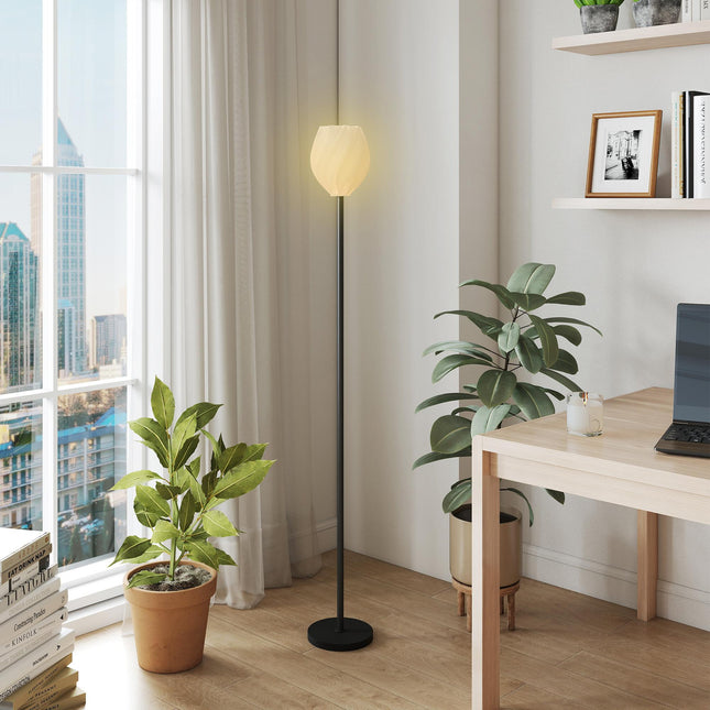 Flower Floor Lamp for Living Room, 3D Printed Modern Standing Lamp with Rose Sha