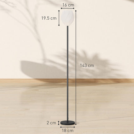 Flower Floor Lamp for Living Room, 3D Printed Modern Standing Lamp with Rose Sha
