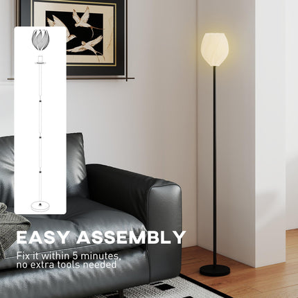 Flower Floor Lamp for Living Room, 3D Printed Modern Standing Lamp with Rose Sha