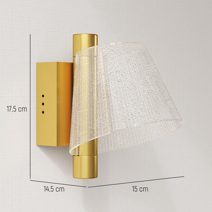Led Wall Lamp 2 Pack, 5W Modern Indoor Starry Wall Light, Colour Temperature Adjustable 3000K/4000K/6500K, for Bedroom, Living Room, Hallway, Stairs, Gold Tone