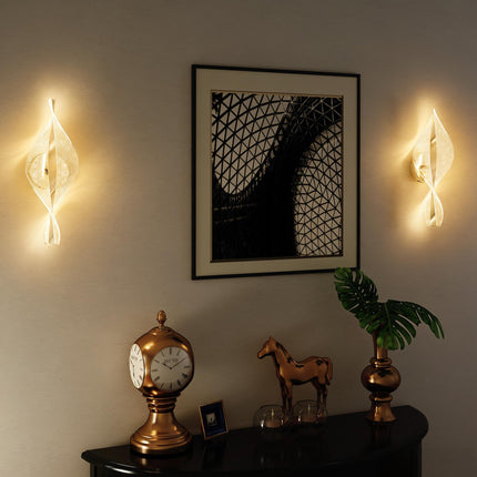 Led Wall Lamp 2 Pack, 13W Modern Indoor Spiral Wall Light, Colour Temperature Adjustable 3000K/4000K/6500K, for Bedroom, Living Room, Hallway, Stairs, Silver Tone