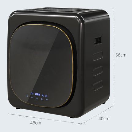 4kg Vented Tumble Dryer with Deodorize, Smart Mode, 800W Compact Tumble Dryer with Stainless Steel Tub, Front Load, for Flat, Home, RVs, Black