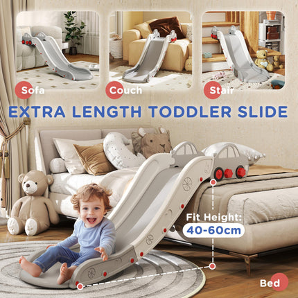 Kids Slide for Bed, Sofa, with Extended Length, Easy to assemble and Store, Grey