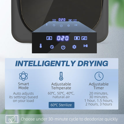 4kg Vented Tumble Dryer with Deodorize, Smart Mode, 800W Compact Tumble Dryer with Stainless Steel Tub, Front Load, for Flat, Home, RVs, Grey