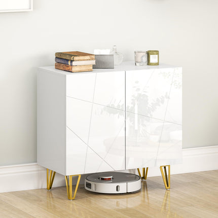 Modern Luxe High Gloss Sideboard, with Hairpin Legs - White