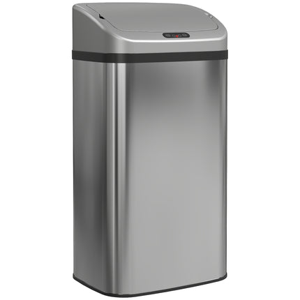 48L Stainless Steel Sensor Bin - Silver-Tone