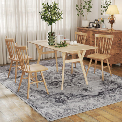 Vintage Area Rug, Non-Slip Washable Rug, Flannel Floor Carpet for Living Room, Bedroom, Dining Room, Home Office, 290 x 200 cm, Grey