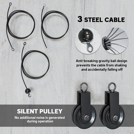 Weight Pulley System, Cable Pulley System for Home Gym, Cable Machine LAT Pull Down Attachment for Biceps Curl, Tricep, Arm Workouts