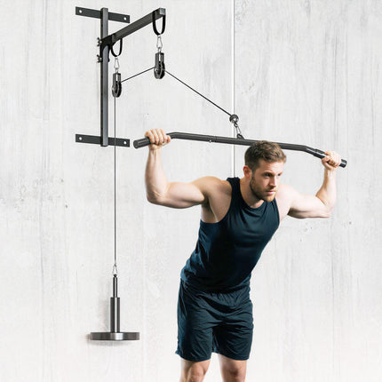Weight Pulley System, Cable Pulley System for Home Gym, Cable Machine LAT Pull Down Attachment for Biceps Curl, Tricep, Arm Workouts