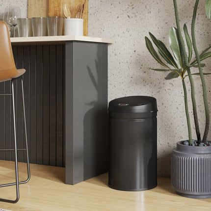 30L Stainless Steel Sensor Bin - Black