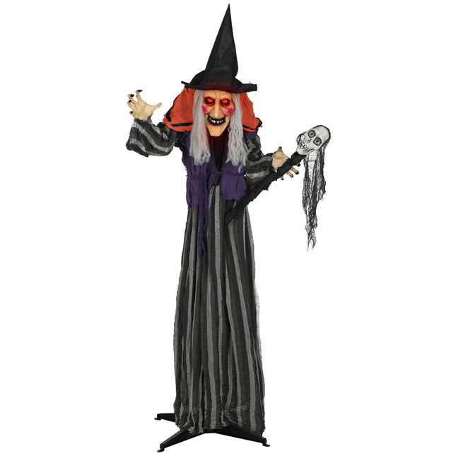 160cm Lifelike Moving Witch Decoration - Multi