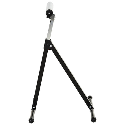 Set of 2 Folding Roller Stand, Material Support Pedestal with Ball Bearing Roller Height Adjustable Portable, Metal Construction, Black