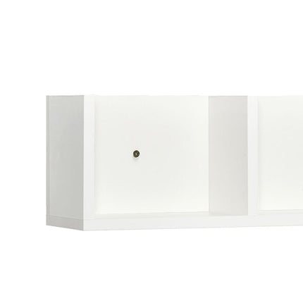 Wall Mount 84 CD / 56 DVD/Blu-ray/ Media Storage Rack 4 Cubes, Wooden Shelf Organiser Unit Bookcase Display, Set of 2, White