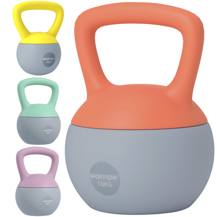 4kg/6kg/8kg/10kg Soft Kettlebell, Set of 4 Kettle Bell with Non-Slip Handle for