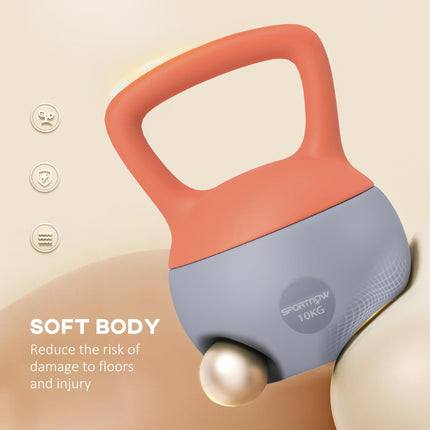 4kg/6kg/8kg/10kg Soft Kettlebell, Set of 4 Kettle Bell with Non-Slip Handle for