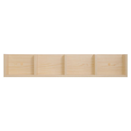Wall Mount 84 CD / 56 DVD/Blu-ray/ Media Storage Rack 4 Cubes, Wooden Shelf Organiser Unit Bookcase Display, Set of 2, Natural Wood Finish