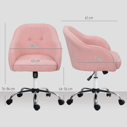 46-56 cm Teddy Fleece Office Chair - Pink