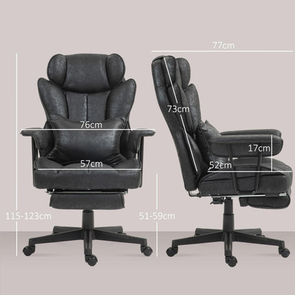 Executive Office Chair, Ergonomic Desk Chair with Foot Rest, Lumbar Support, Rec