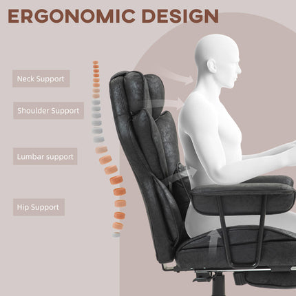 Executive Office Chair, Ergonomic Desk Chair with Foot Rest, Lumbar Support, Rec