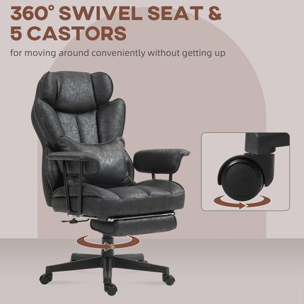 Executive Office Chair, Ergonomic Desk Chair with Foot Rest, Lumbar Support, Rec
